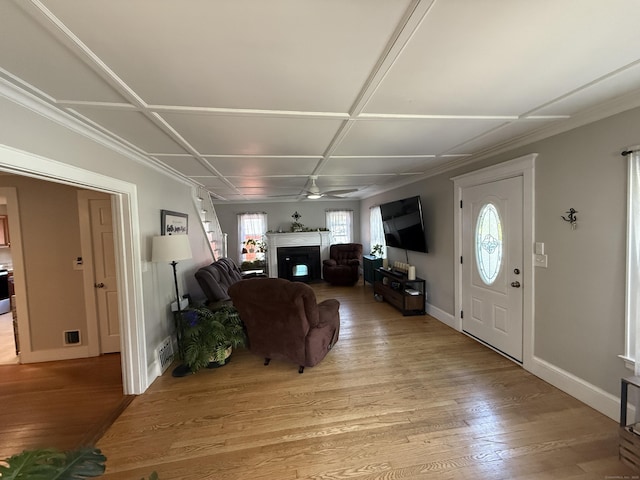 293 Torringford W St, Torrington, CT 06790 - living room featuring a fireplace and light wood finished floors