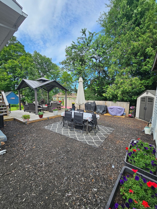 293 Torringford W St, Torrington, CT 06790 - view of patio / terrace with a storage unit, an outdoor hangout area, and a gazebo