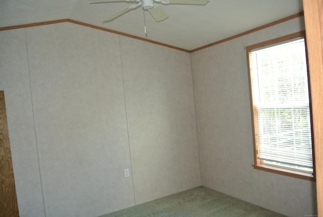8 Barn Ln, Milford, CT 06460 - spare room with healthy amount of natural light, ceiling fan, crown molding, and carpet flooring