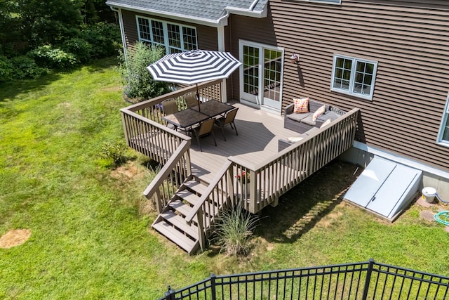 132 Deerwood Rd, Tolland, CT 06084 - wooden deck with outdoor dining area