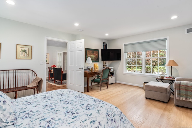 132 Deerwood Rd, Tolland, CT 06084 - bedroom featuring wood finished floors, recessed lighting, and a desk