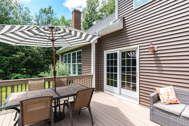 132 Deerwood Rd, Tolland, CT 06084 - deck with outdoor dining space