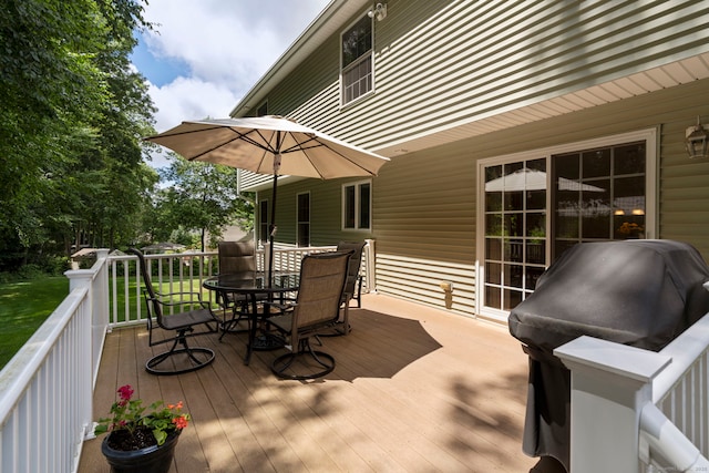 54 Round Hill Rd, Manchester, CT 06040 - wooden terrace with outdoor dining space and grilling area