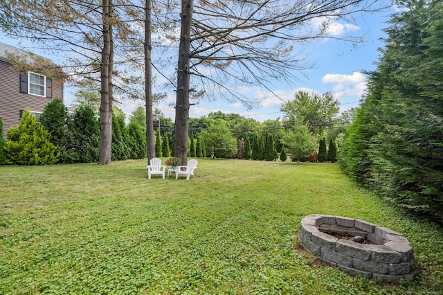 10 Harding Ave, Newington, CT 06111 - view of grassy yard with an outdoor fire pit