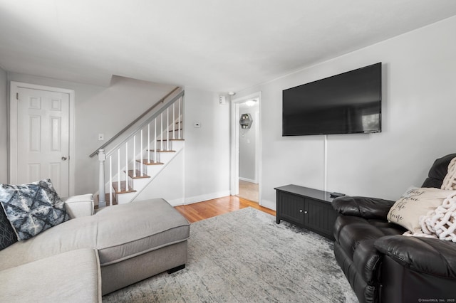 10 Harding Ave, Newington, CT 06111 - living room featuring stairway and wood finished floors