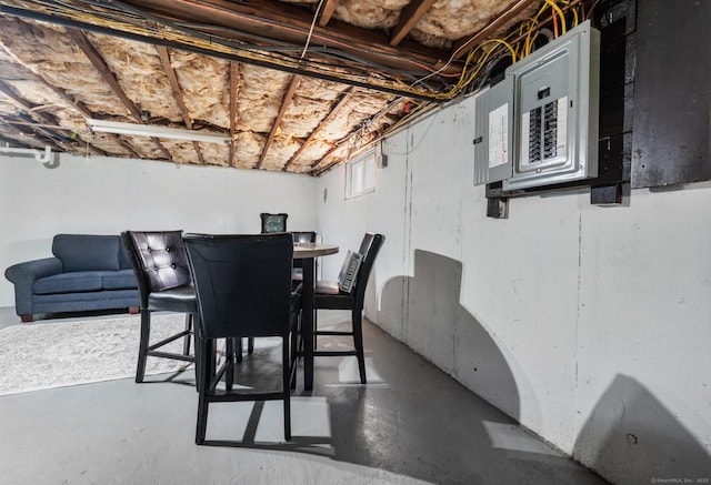 10 Harding Ave, Newington, CT 06111 - dining space with electric panel and concrete flooring
