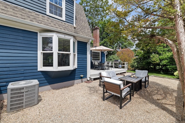66 Concord St, West Hartford, CT 06119 - view of patio with outdoor dining space and an outdoor fire pit