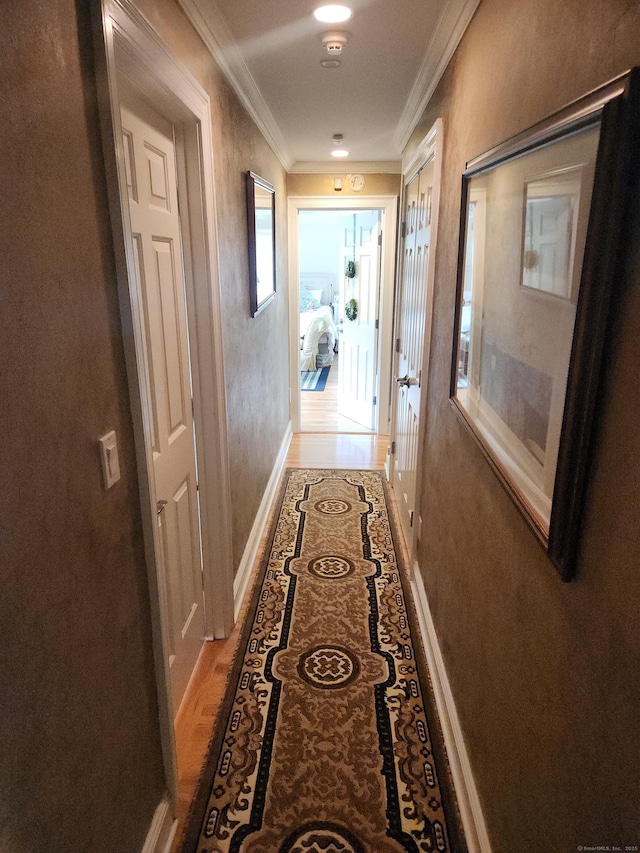 8 Caddy Rd, Norwalk, CT 06851 - corridor with ornamental molding and light wood finished floors