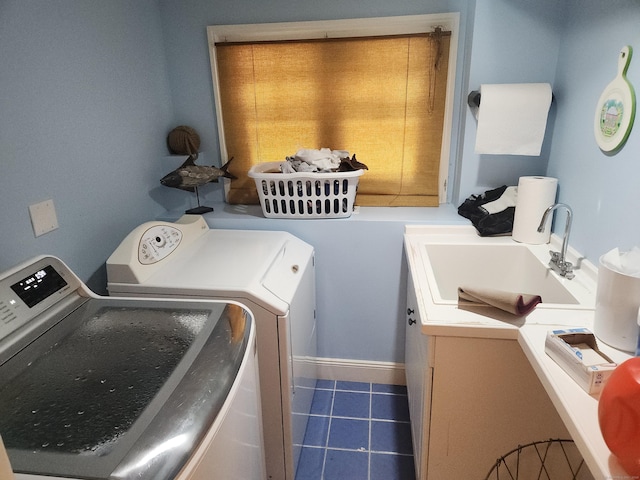 8 Caddy Rd, Norwalk, CT 06851 - washroom with separate washer and dryer and tile patterned floors