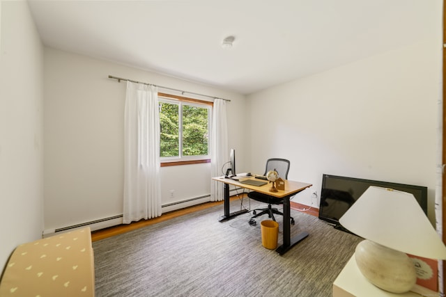 15 Revere Rd, Washington, CT 06793 - office area with a baseboard heating unit and wood finished floors
