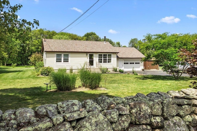 367 Pine Hill Rd, Sterling, CT 06377 - view of front of home featuring a garage and a front lawn