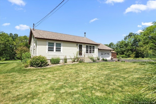 367 Pine Hill Rd, Sterling, CT 06377 - view of front of home featuring an attached garage and a front lawn