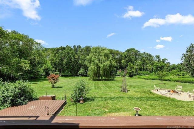 367 Pine Hill Rd, Sterling, CT 06377 - view of grassy yard with a fire pit