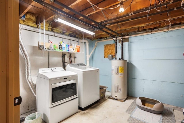 367 Pine Hill Rd, Sterling, CT 06377 - washroom with electric water heater and washing machine and dryer