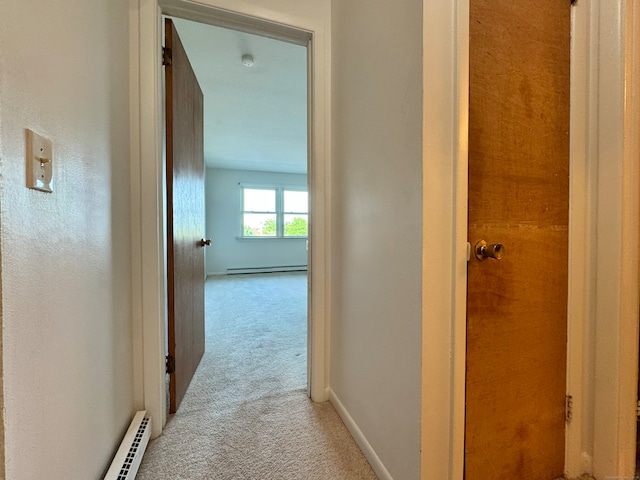 1730 State St Apt 306, Hamden, CT 06517 - corridor featuring light carpet and a baseboard radiator