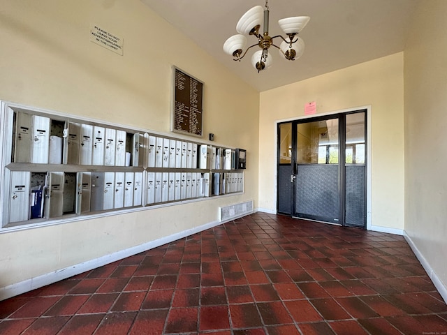 1730 State St Apt 306, Hamden, CT 06517 - interior space with a chandelier and mail area