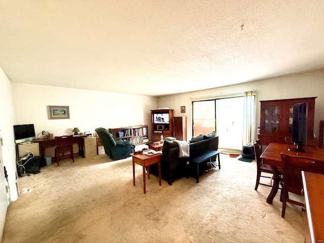 92 Wilton Crst, Wilton, CT 06897 - living room featuring carpet, a desk, and a textured ceiling