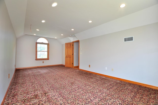 146 Pheasant Way S, Windsor, CT 06074 - empty room featuring recessed lighting, light colored carpet, and lofted ceiling
