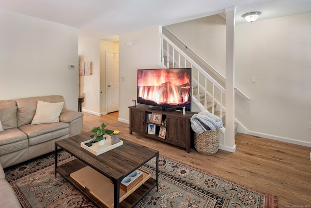 380 Hitchcock Rd Unit 227, Waterbury, CT 06705 - living room featuring stairs and wood finished floors