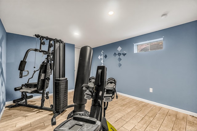 85 Floral Way, Stratford, CT 06615 - exercise area featuring light wood-style floors and baseboards