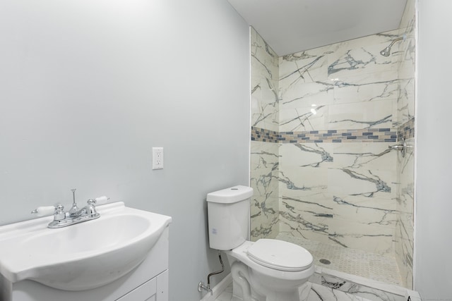 37 Martin St, Hartford, CT 06120 - bathroom featuring a marble finish shower, vanity, and marble look tiles