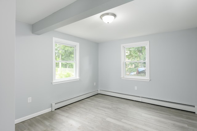 37 Martin St, Hartford, CT 06120 - empty room featuring plenty of natural light, wood finished floors, and a baseboard heating unit