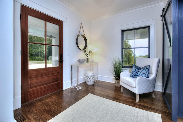 229 Good Hill Rd, Weston, CT 06883 - foyer entrance featuring crown molding and wood finished floors