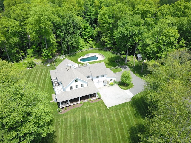 229 Good Hill Rd, Weston, CT 06883 - aerial view of property and surrounding area with a forest