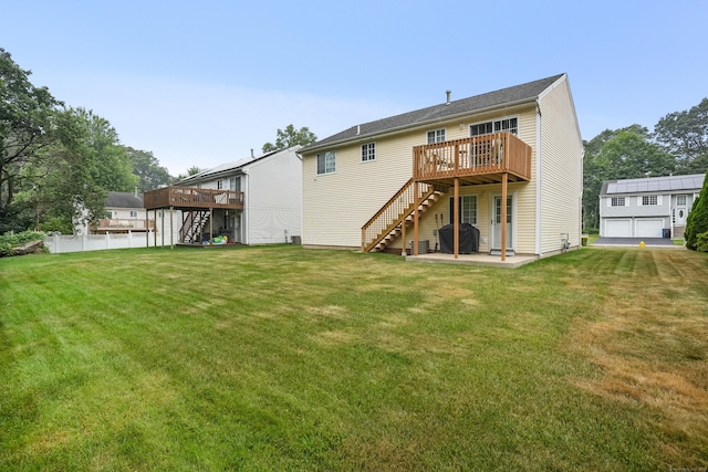 4 Russo Ter, New Haven, CT 06513 - rear view of house featuring stairs, a wooden deck, and a patio