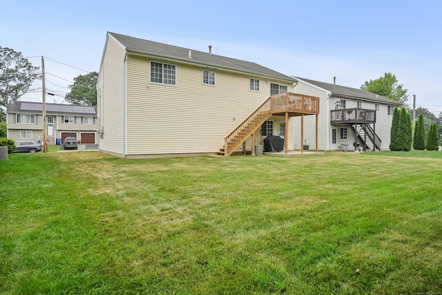 4 Russo Ter, New Haven, CT 06513 - back of property with stairway, a deck, and a yard