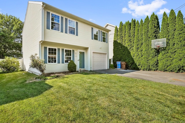 75 Beecher Ave, Shelton, CT 06484 - view of front of house with driveway, a front yard, and a garage