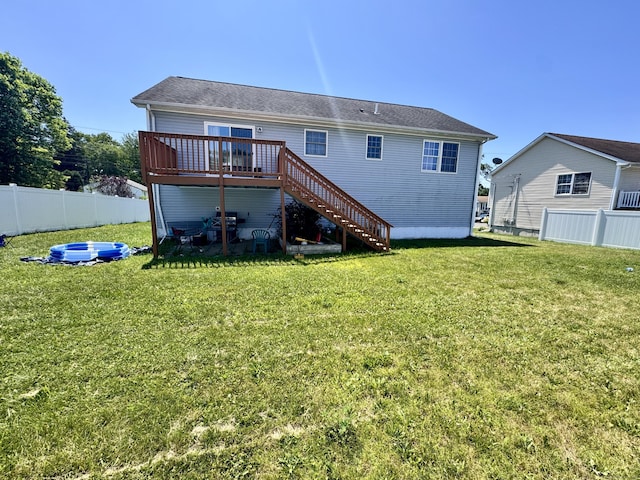 71 Harold St, West Haven, CT 06516 - rear view of property featuring stairs and a wooden deck
