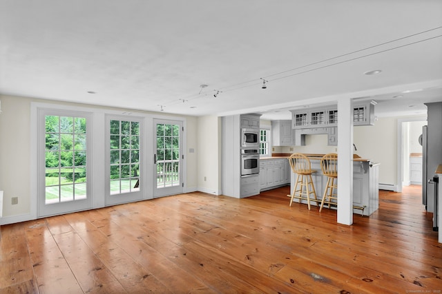 795 Rte 148, Killingworth, CT 06419 - kitchen featuring stainless steel appliances, light wood-type flooring, plenty of natural light, and a kitchen breakfast bar