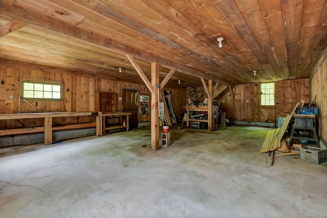 795 Rte 148, Killingworth, CT 06419 - basement with wooden ceiling and wooden walls