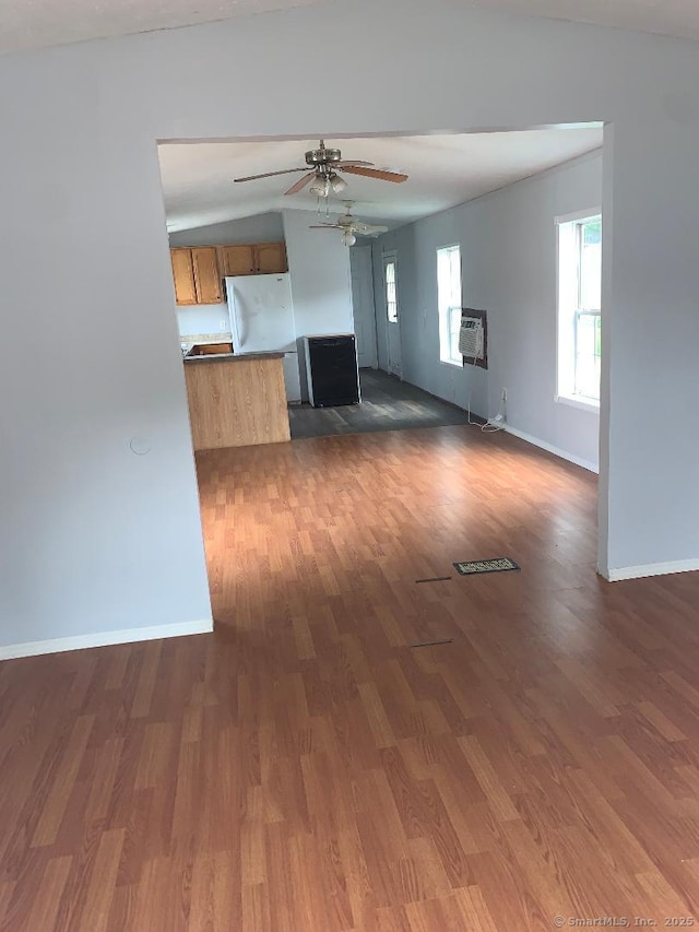 26 N Main St Trlr 19, Branford, CT 06405 - unfurnished living room featuring ceiling fan and dark wood-style floors