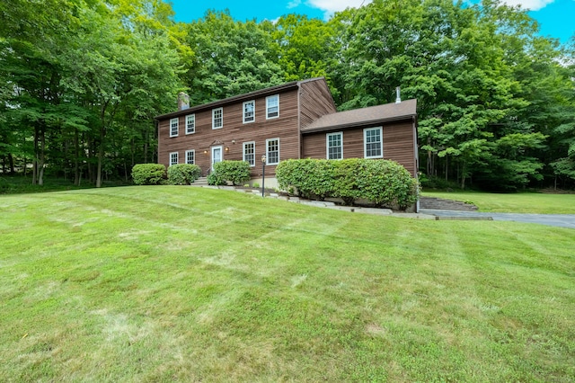 30 Park Rd, Oxford, CT 06478 - colonial house featuring a front yard and a chimney