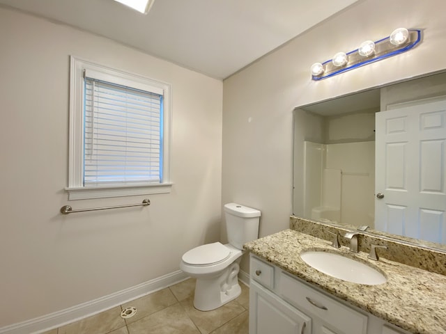 260 Stearns Rd, Mansfield, CT 06268 - full bathroom with vanity, tile patterned floors, and a shower