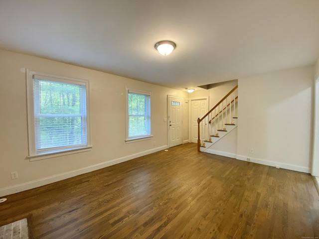260 Stearns Rd, Mansfield, CT 06268 - entrance foyer featuring stairway and dark wood-style flooring