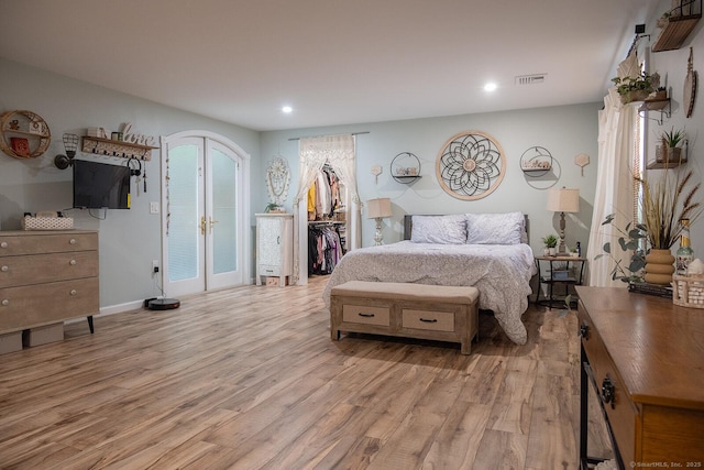 3 Olde Salem Dr, Somers, CT 06071 - bedroom featuring light wood finished floors, french doors, and recessed lighting