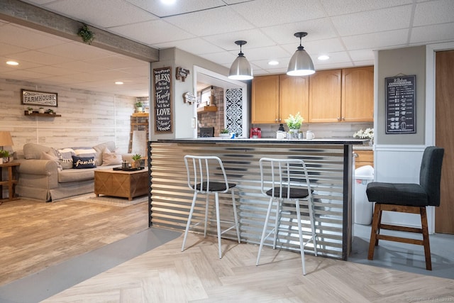 3 Olde Salem Dr, Somers, CT 06071 - indoor bar with wooden walls, recessed lighting, pendant lighting, and a drop ceiling