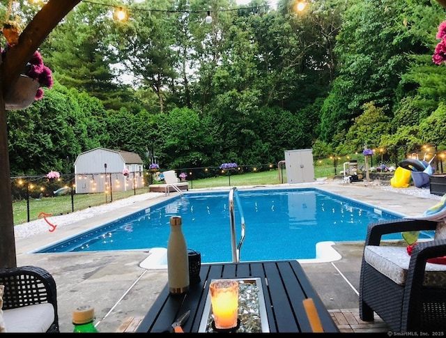 3 Olde Salem Dr, Somers, CT 06071 - view of pool with a storage unit and a patio