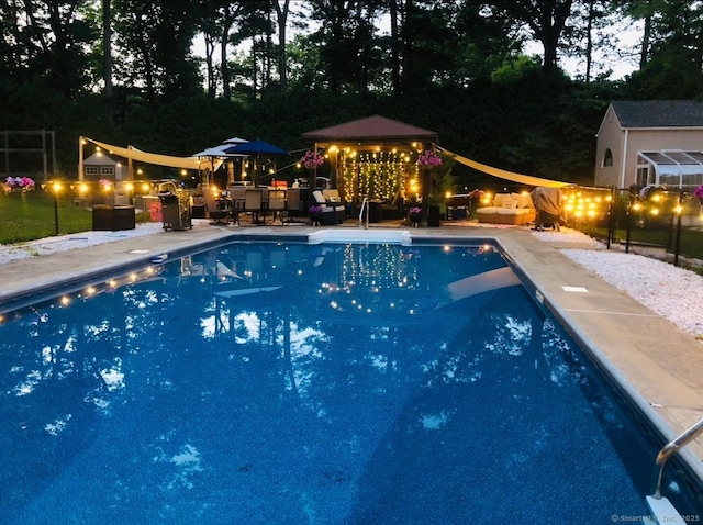 3 Olde Salem Dr, Somers, CT 06071 - outdoor pool featuring a gazebo, a patio, and an outdoor structure