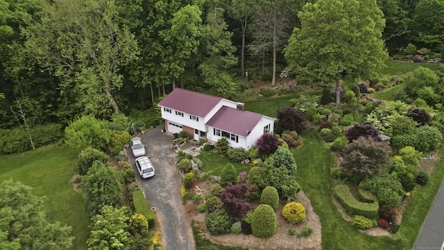 9 Mountain Rd, Granby, CT 06060 - aerial view of property and surrounding area with a heavily wooded area