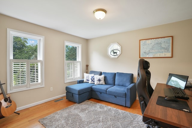 731 N Park Ave, Redding, CT 06896 - office area featuring wood finished floors and baseboards