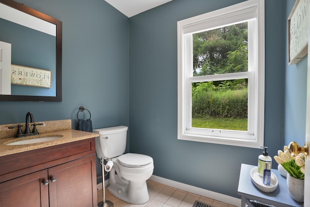 731 N Park Ave, Redding, CT 06896 - bathroom with plenty of natural light, vanity, and tile patterned floors
