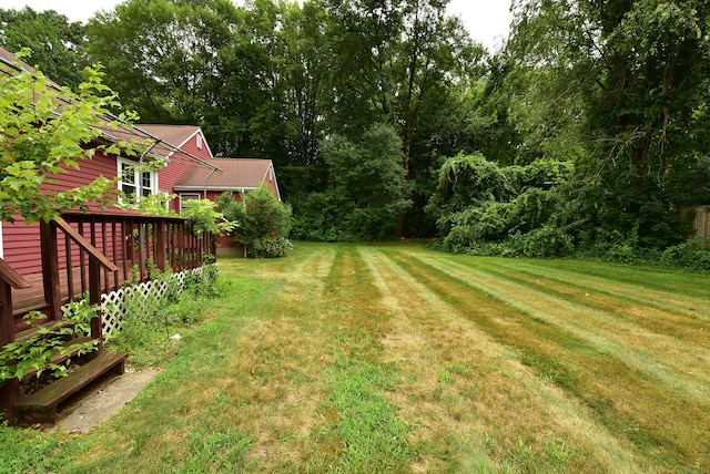 415 Lady Bug Ln Unit 415, Vernon, CT 06066 - view of green lawn with a deck