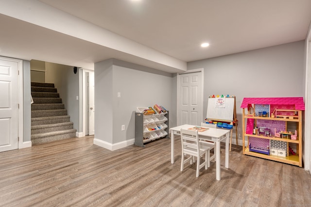 188 Sterling Dr Unit 188, Newington, CT 06111 - recreation room featuring wood finished floors and recessed lighting