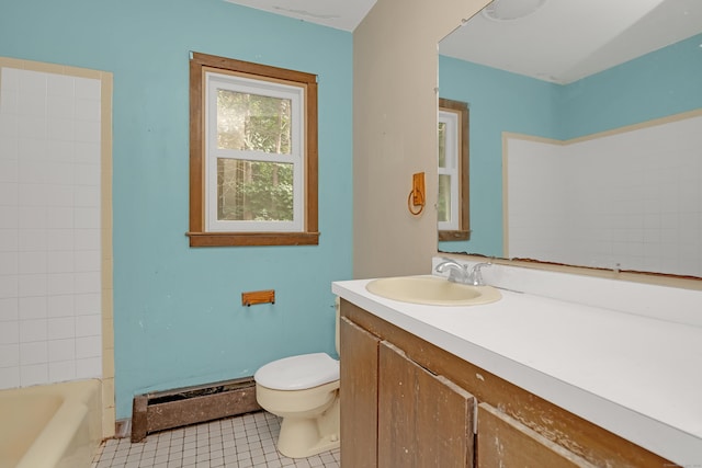 27 Tuttle Ct, Bethany, CT 06524 - bathroom featuring vanity, tile patterned flooring, and a baseboard radiator