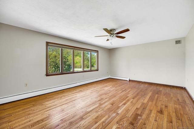 6 Victoria Dr, Colchester, CT 06415 - unfurnished room with a ceiling fan, light wood-style flooring, and a baseboard heating unit