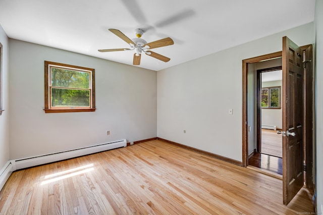 6 Victoria Dr, Colchester, CT 06415 - unfurnished room featuring a baseboard heating unit, light wood-type flooring, and a ceiling fan
